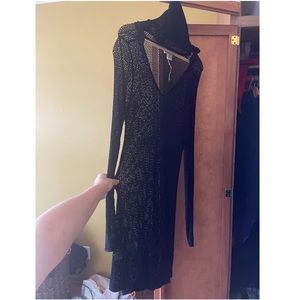 Eddie Bauer swimsuit coverup dress netted hooded S